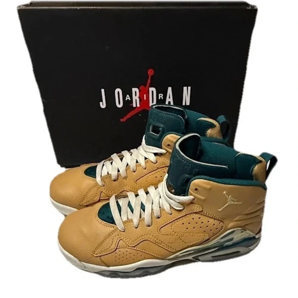 Jordan MVP Golden Wheat Deep Teal Mens Basketball Sneakers DZ5577-700 Size 6.5Y